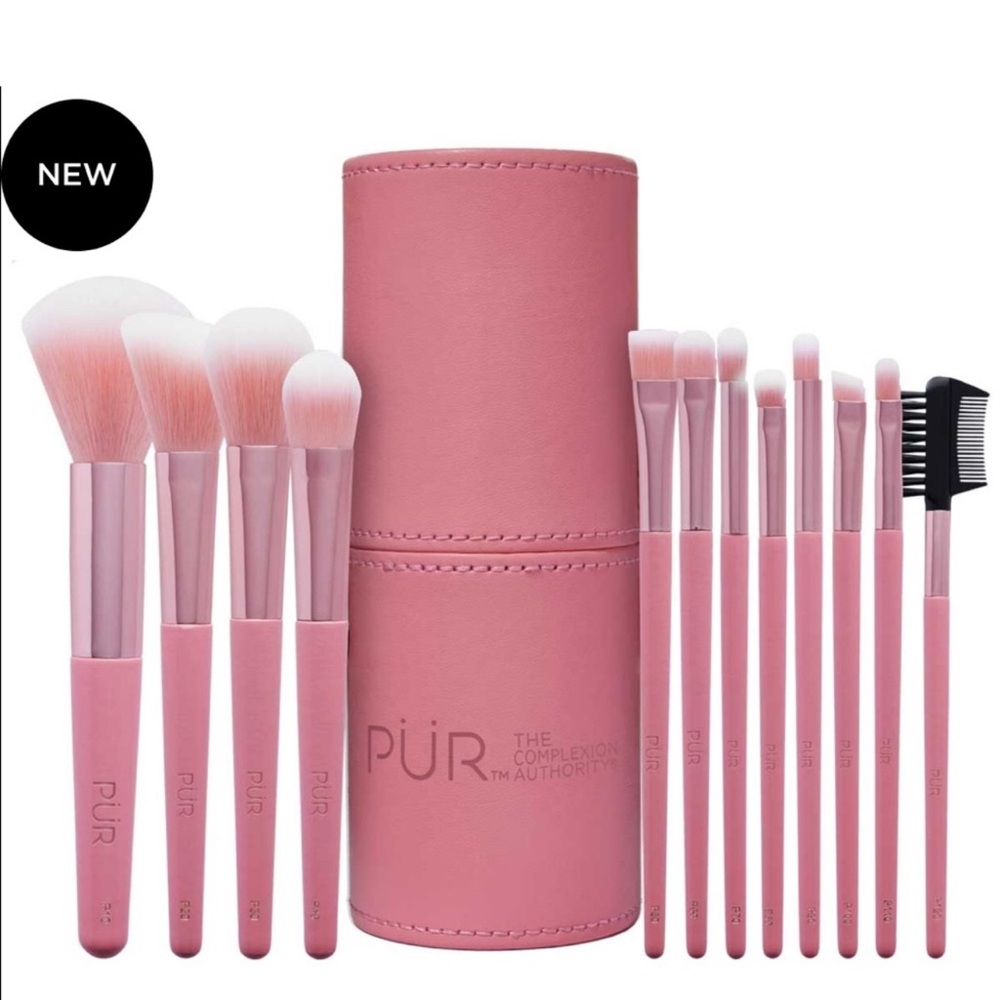 Pür Cosmetics Pink Signature Travel Essentials Brushes in Protective Case